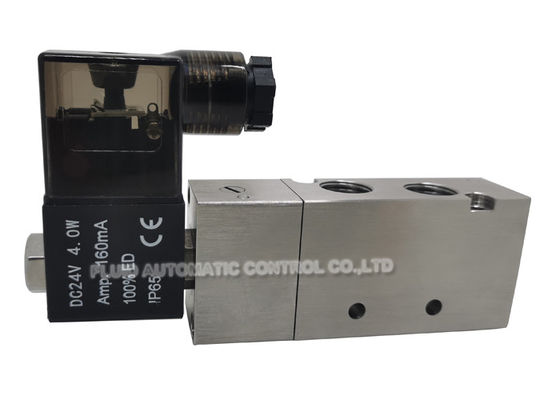 2 পজিটন 5 ওয়ে পাইলট পরিচালিত সোলেনয়েড ভালভ 4V210-08 বায়ুসংক্রান্ত দিকনির্দেশক নিয়ন্ত্রণের জন্য স্টেইনলেস স্টীল