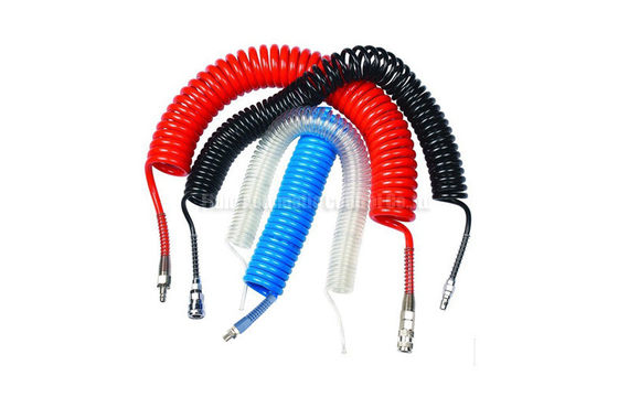 Thermoplastische Pneumatische de Luchtbuis 8mm van de Polyurethaanrol met het Passen van Beide Einden, Sprial-Luchtslang